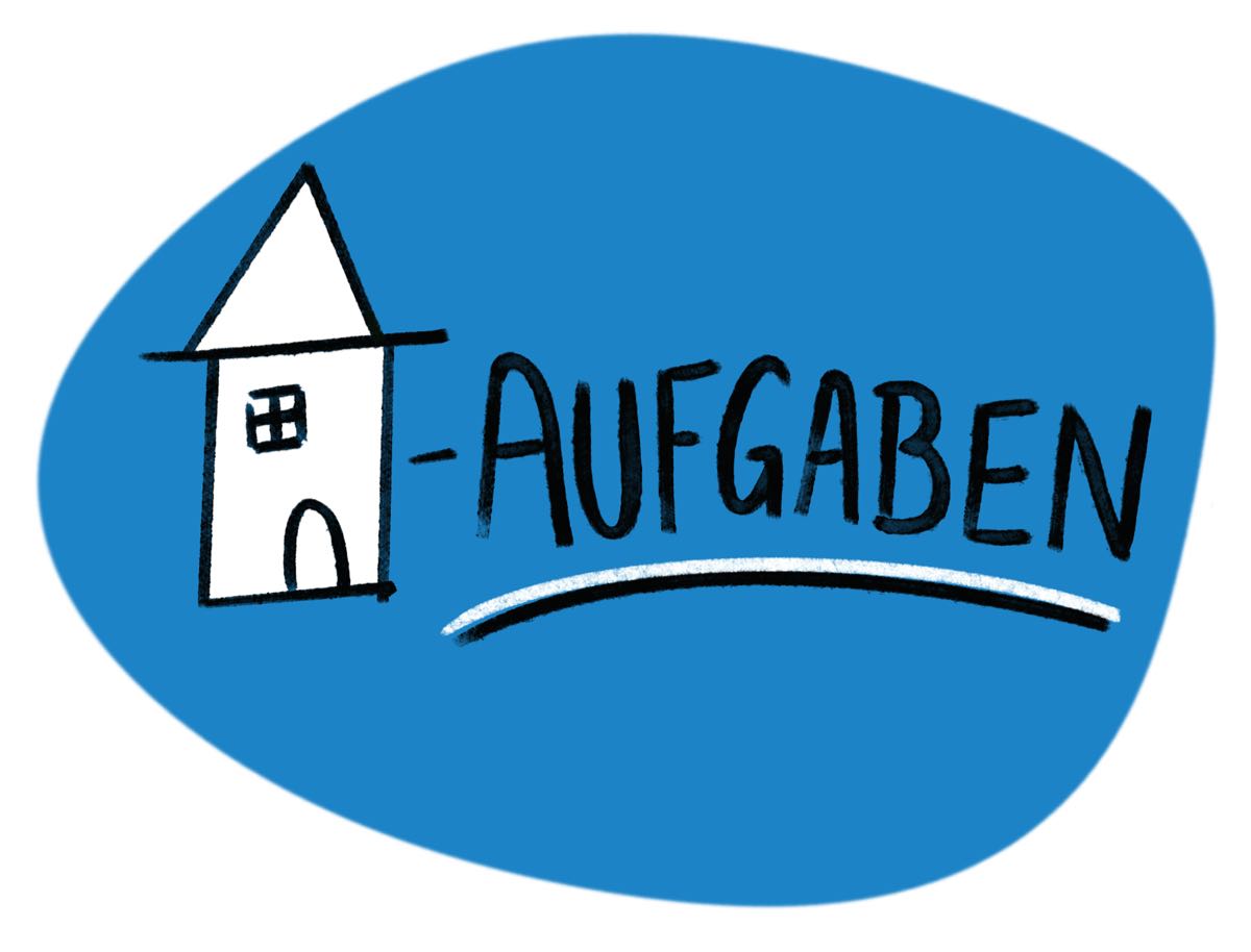 Bild: Illustration mit Schriftzug Hausaufgaben