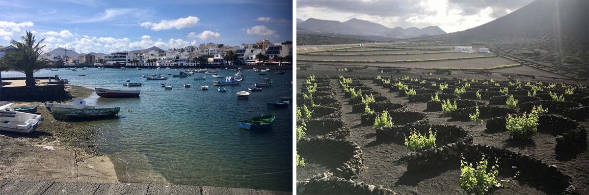 Bild: Hafen und Landschaft Lanzarotes